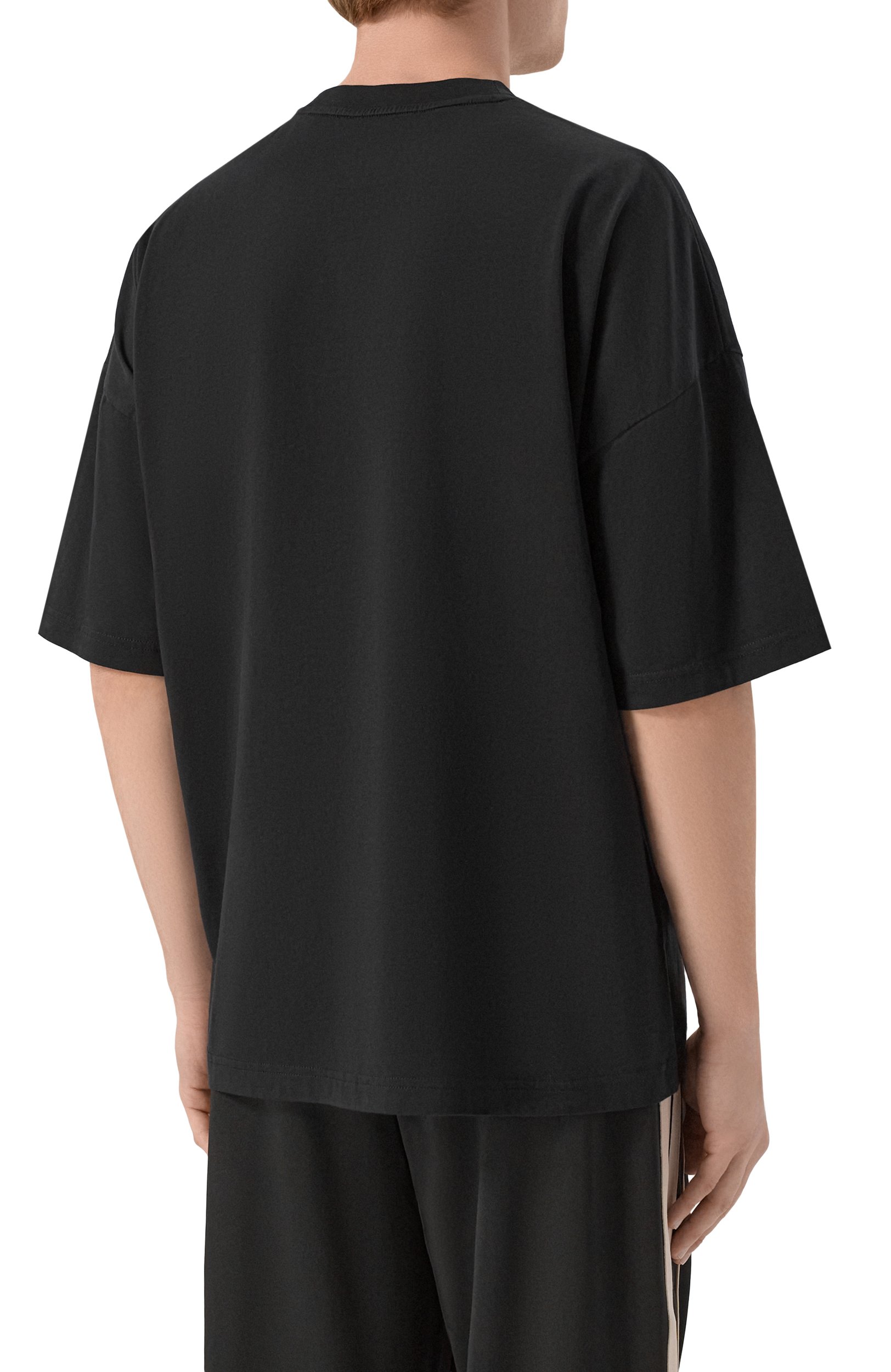 Хлопковая футболка PALM ANGELS черного цвета по цене 22500 руб., арт. PAMAA003JR004, фото 4 Хлопковая футболка PALM ANGELS, арт. PAMAA003JR004, фото 4