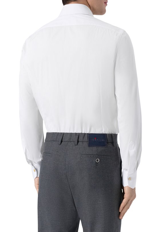 Хлопковая сорочка Kiton UCCH0943201 Белый  UCCH0943201 Фото 4