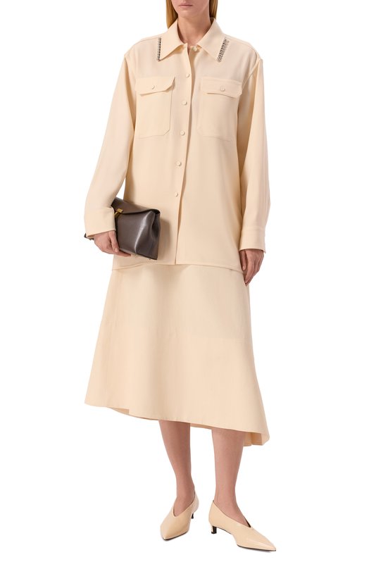 Льняная юбка Jil Sander J04MA0006/J60001 Кремовый  J04MA0006/J60001 Фото 2
