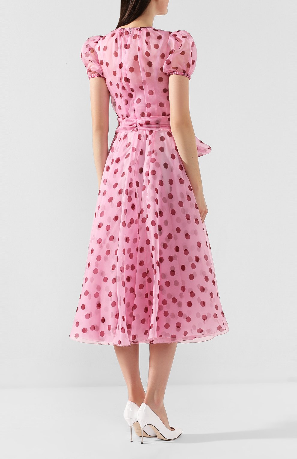 Шелковое платье DOLCE & GABBANA розового цвета по цене 267500 руб., арт. F6H0ET/HS19Z, фото 4 Шелковое платье DOLCE & GABBANA, арт. F6H0ET/HS19Z, фото 4