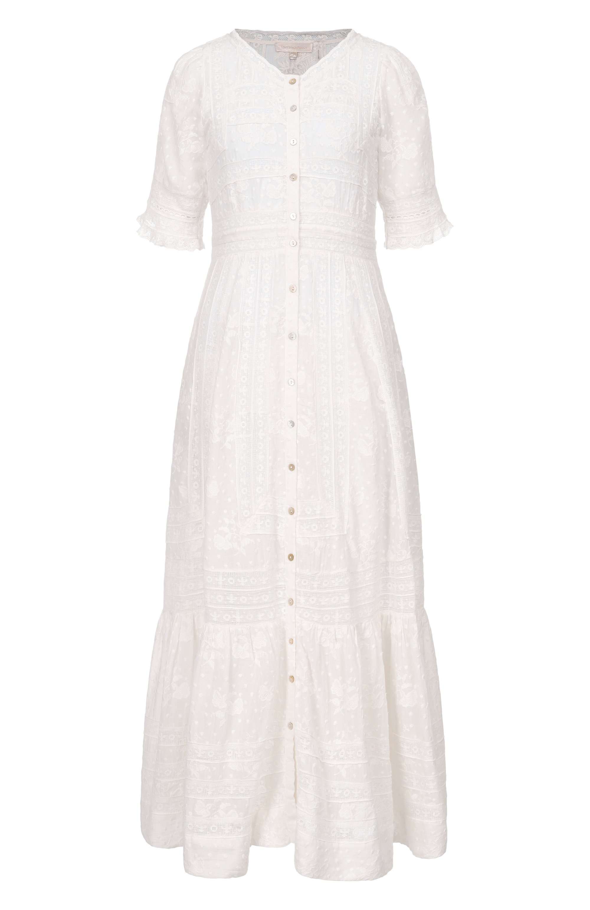Хлопковое платье LOVE SHACK FANCY белого цвета по цене 84950 руб., арт. LD718-548, фото 1 Хлопковое платье LOVE SHACK FANCY, арт. LD718-548, фото 1