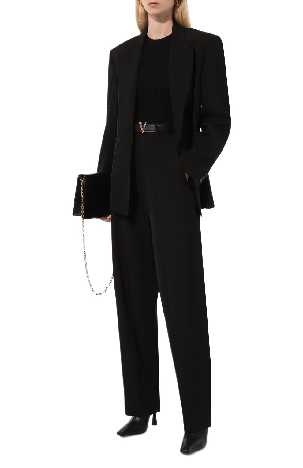 Брюки из вискозы и шелка PETAR PETROV черного цвета по цене 145000 руб., арт. F24P1, фото 2 Брюки из вискозы и шелка PETAR PETROV, арт. F24P1, фото 2