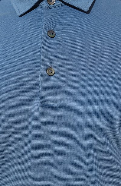 Поло из хлопка и шелка ZEGNA, арт. E8319A5/B773, фото 5