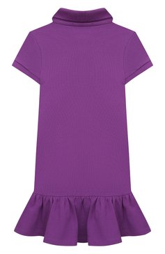 Детское хлопковое платье POLO RALPH LAUREN фиолетового цвета, арт. 311812021 | Фото 2 (Материал внешний: Хлопок; Рукава: Короткие; Материал сплава: Проставлено; Драгоценные камни: Проставлено; Случай: Повседневный; Ростовка одежда: 2 года | 92 см, 3 года | 98 см, 4 года | 104 см)
