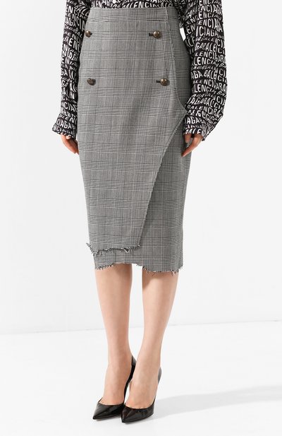 Шерстяная юбка VETEMENTS, арт. WAH20SK400/GREY CHECK, фото 3