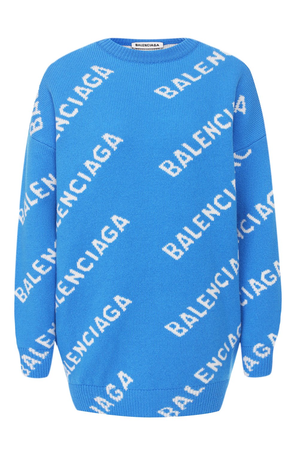 Шерстяной свитер BALENCIAGA голубого цвета по цене 120000 руб., арт. 620983/T1567, фото 1 Шерстяной свитер BALENCIAGA, арт. 620983/T1567, фото 1