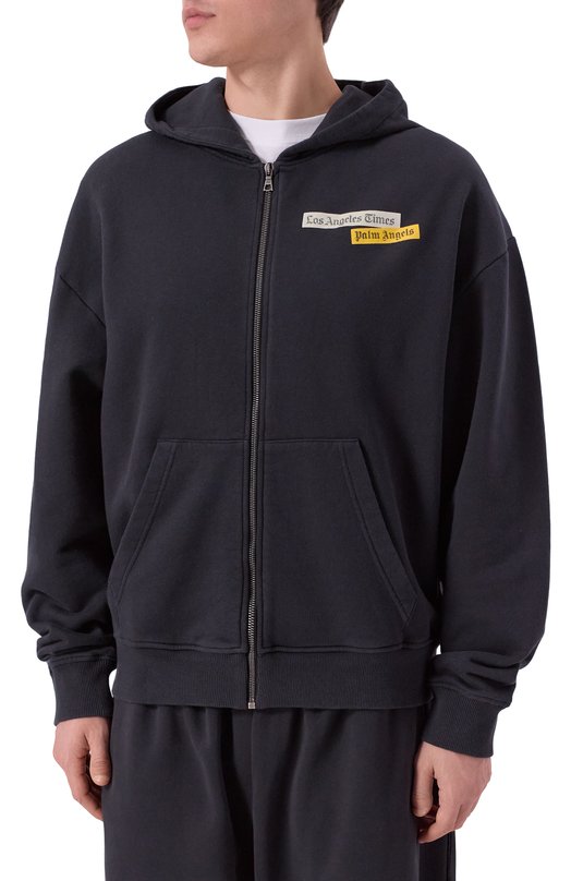 Хлопковая толстовка Palm Angels PMBE029F25FLE001 Чёрный  PMBE029F25FLE001 Фото 3