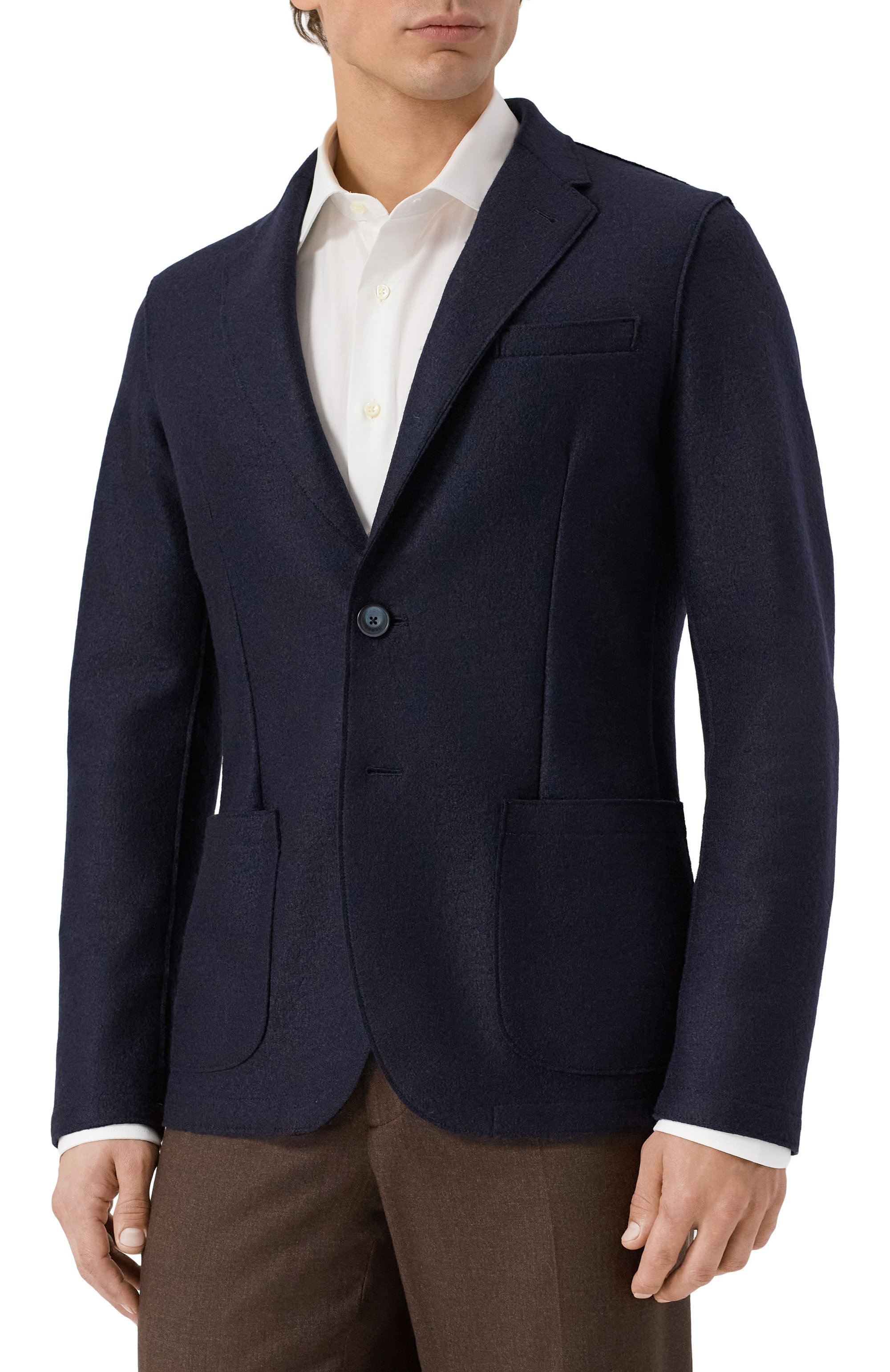 Шерстяной пиджак HERNO темно-синего цвета по цене 98000 руб., арт. GA00019UR/33372, фото 4 Шерстяной пиджак HERNO, арт. GA00019UR/33372, фото 4