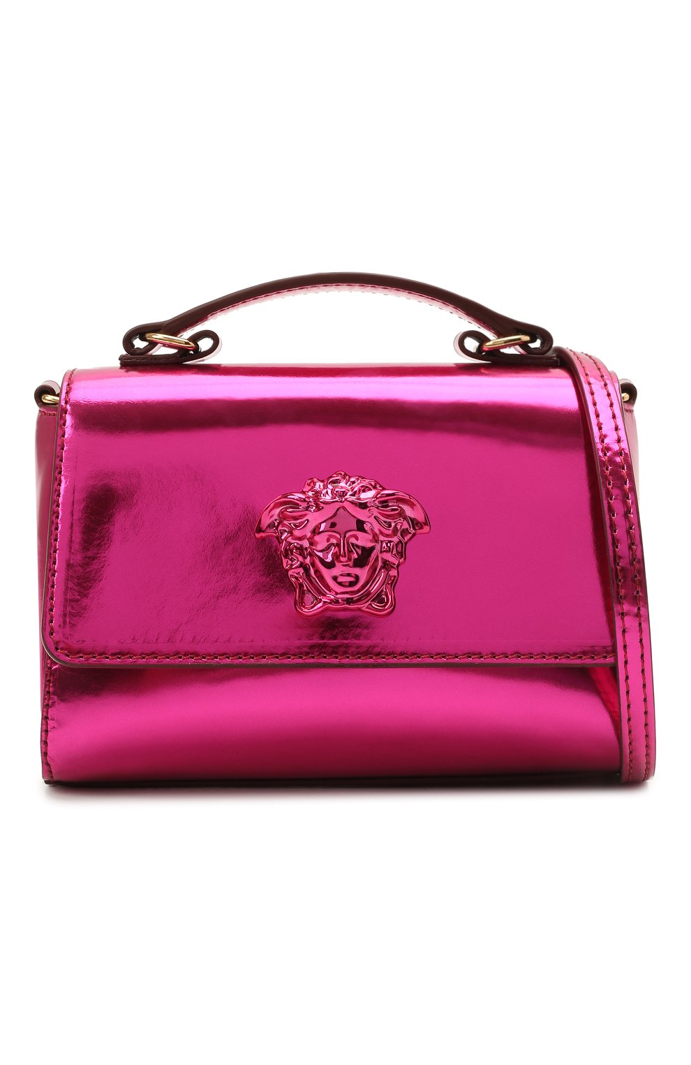 Кожаная сумка VERSACE фуксия цвета по цене 69950 руб., арт. 1001622/1A01269, фото 4 Кожаная сумка VERSACE, арт. 1001622/1A01269, фото 4