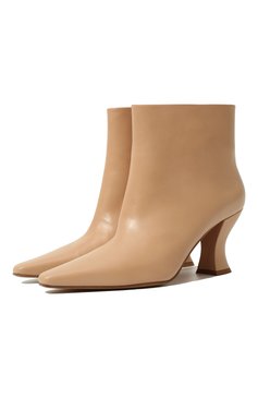 Женские кожаные ботильоны BOTTEGA VENETA светло-бежевого цвета, арт. 608842/VBSL0 | Фото 1 (Каблук высота: Средний, Высокий; Материал внутренний: Натуральная кожа; Каблук тип: Устойчивый; Подошва: Плоская; Материал утеплителя: Без утеплителя; Региональные ограничения белый список (Axapta Mercury): RU; Материал сплава: Проставлено; Драгоценные камни: Проставлено; Материал внешний: Натуральная кожа)