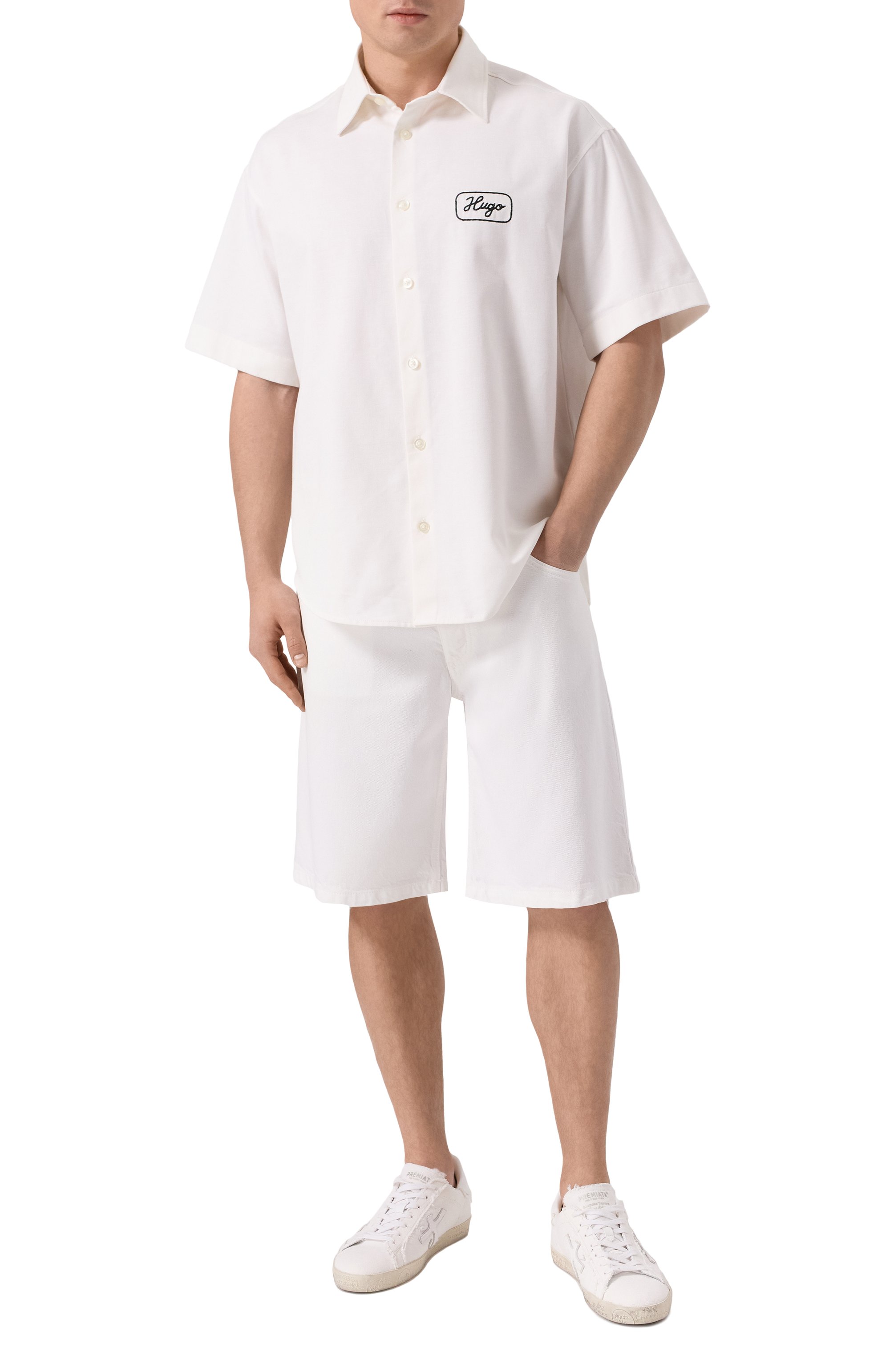 Хлопковая рубашка HUGO BLUE, арт. 50539100, фото 2