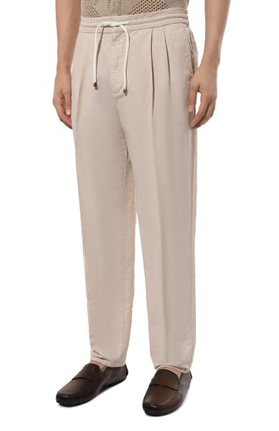 Брюки изо льна и хлопка BRUNELLO CUCINELLI, арт. M291DE1710, фото 3