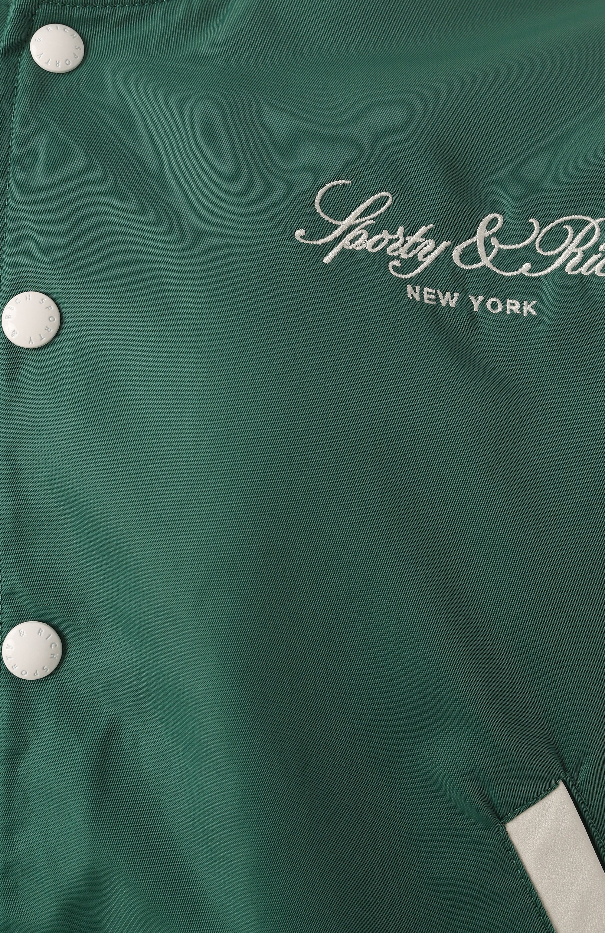 Бомбер SPORTY AND RICH зеленого цвета по цене 69950 руб., арт. JA021516232GR03, фото 6 Бомбер SPORTY AND RICH, арт. JA021516232GR03, фото 6