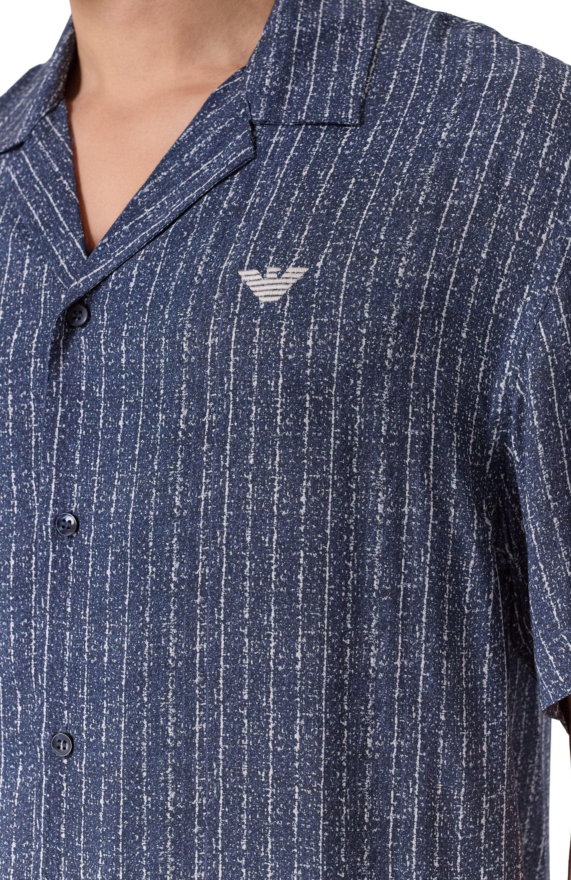 Рубашка из вискозы EMPORIO ARMANI темно-синего цвета по цене 17700 руб., арт. EM000593/AF12351, фото 5 Рубашка из вискозы EMPORIO ARMANI, арт. EM000593/AF12351, фото 5