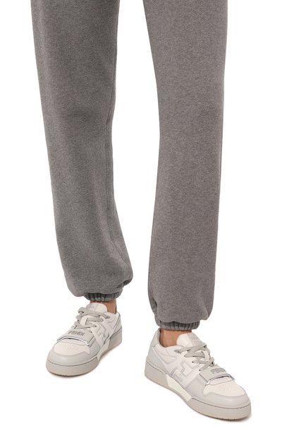 Кожаные кеды fendi match FENDI светло-серого цвета по цене 98550 руб., арт. 8E8453 A0MN, фото 3 Кожаные кеды fendi match FENDI, арт. 8E8453 A0MN, фото 3