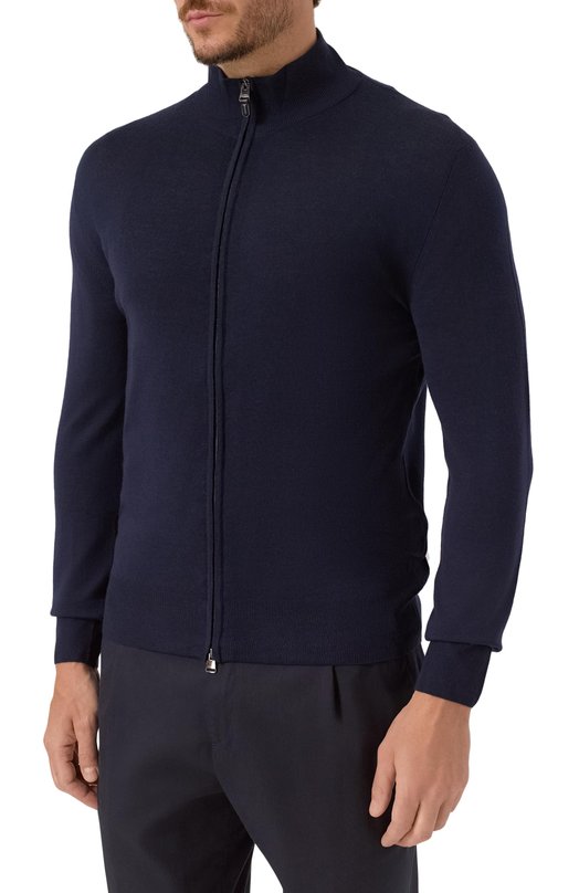 Шерстяной кардиган Canali C0022B/MK01149 Синий  C0022B/MK01149 Фото 3