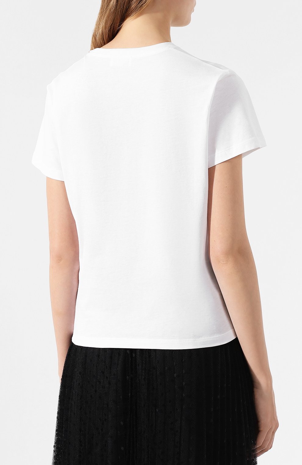 Хлопковая футболка REDVALENTINO белого цвета по цене 13200 руб., арт. SR3MG01S/4DJ, фото 4 Хлопковая футболка REDVALENTINO, арт. SR3MG01S/4DJ, фото 4