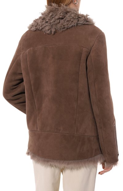 Дубленка из овчины MASLOV коричневого цвета по цене 215010 руб., арт. WS234, фото 4 Дубленка из овчины MASLOV, арт. WS234, фото 4