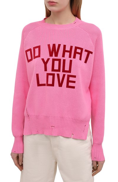 Хлопковый свитер GOLDEN GOOSE DELUXE BRAND розового цвета по цене 33050 руб., арт. GWP00765.P000432, фото 3 Хлопковый свитер GOLDEN GOOSE DELUXE BRAND, арт. GWP00765.P000432, фото 3