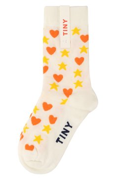 Детские носки TINYCOTTONS кремового цвета, арт. SS24-375 | Фото 1 (Материал: Текстиль, Хлопок, Синтетический материал; Нос: Не проставлено; Кросс-КТ: Носки)