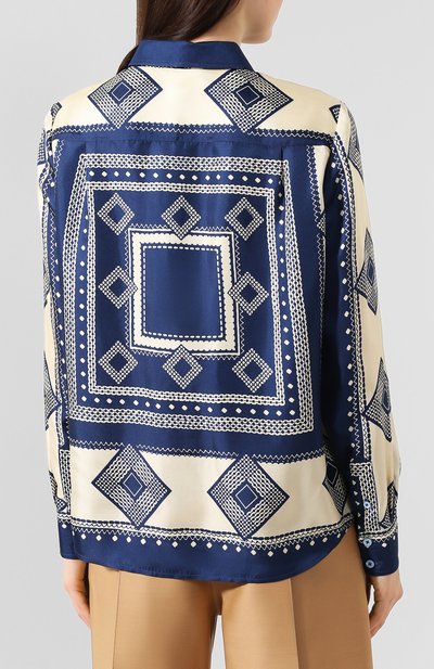 Шелковая блузка MARC JACOBS RUNWAY темно-синего цвета по цене 92350 руб., арт. W6000040, фото 4 Шелковая блузка MARC JACOBS RUNWAY, арт. W6000040, фото 4