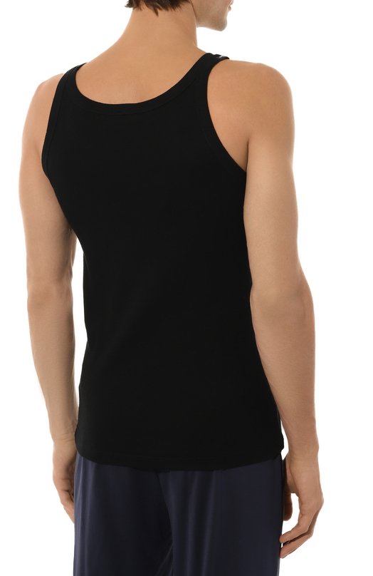 Хлопковая майка Dolce & Gabbana M8C19J/0NN96 Чёрный  M8C19J/0NN96 Фото 4