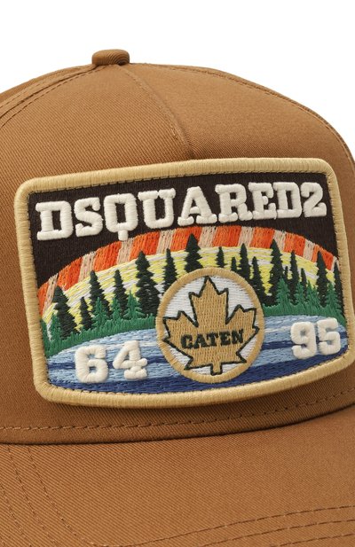 Хлопковая бейсболка DSQUARED2 коричневого цвета по цене 29600 руб., арт. BCM0924/05C00001, фото 4 Хлопковая бейсболка DSQUARED2, арт. BCM0924/05C00001, фото 4