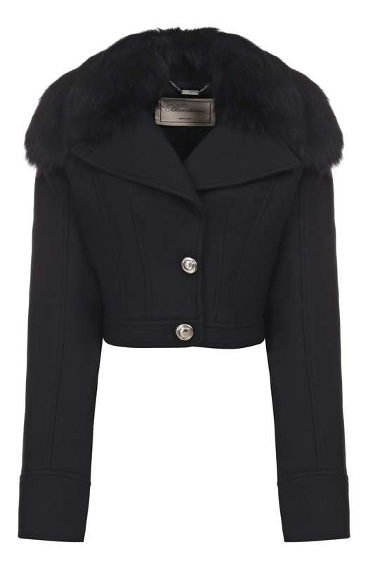 Шерстяное полупальто Blumarine 4S036A Чёрный 4S036A