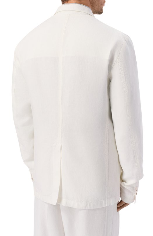 Льняной пиджак InLinum JAC0B/TR0PEA Белый  JAC0B/TR0PEA Фото 4