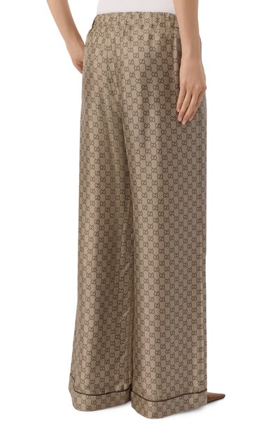 Шелковые брюки GUCCI бежевого цвета по цене 199500 руб., арт. 864567/ZAUUN, фото 4 Шелковые брюки GUCCI, арт. 864567/ZAUUN, фото 4