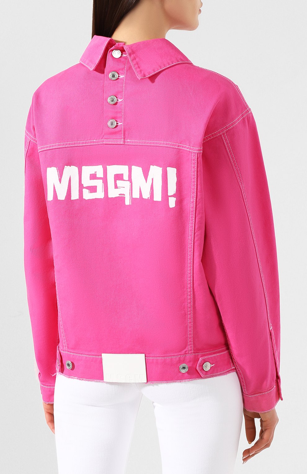 Джинсовая куртка MSGM фуксия цвета по цене 29950 руб., арт. 2642MDH143TX 195267, фото 4 Джинсовая куртка MSGM, арт. 2642MDH143TX 195267, фото 4