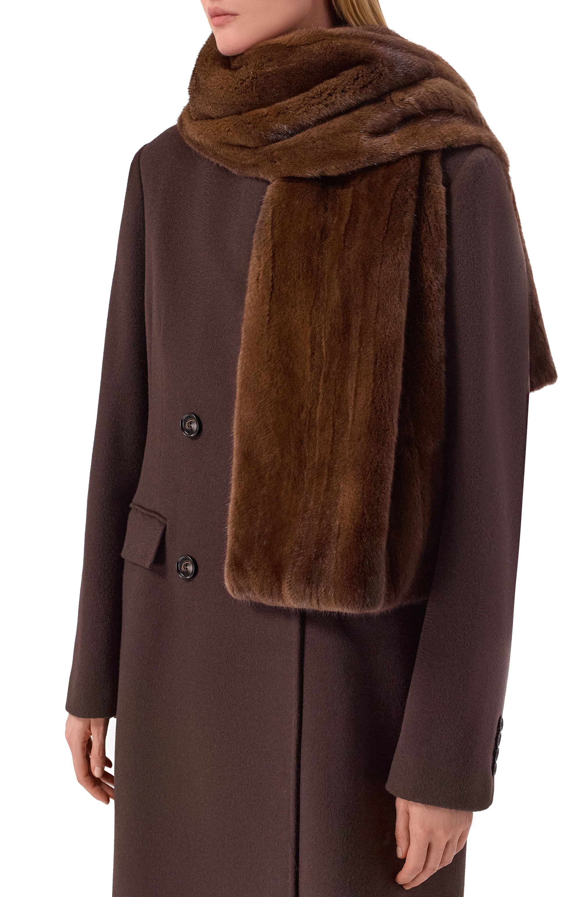 Меховой шарф из норки COLOR TEMPERATURE, арт. НШ-10/БН, фото 2