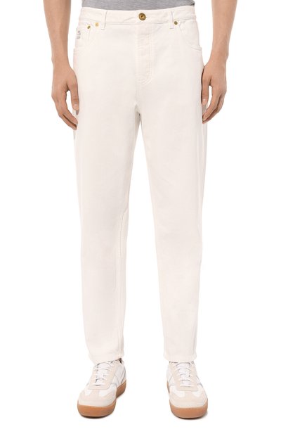 Джинсы straight fit BRUNELLO CUCINELLI белого цвета по цене 94150 руб., арт. M262PB2275, фото 3 Джинсы straight fit BRUNELLO CUCINELLI, арт. M262PB2275, фото 3