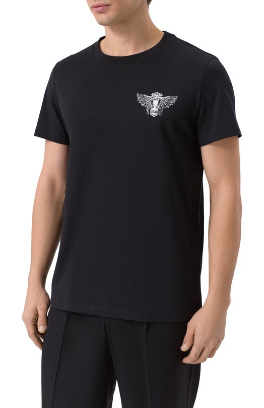 Хлопковая футболка Balmain GH1EF000/GF39 Чёрный  GH1EF000/GF39 Фото 3