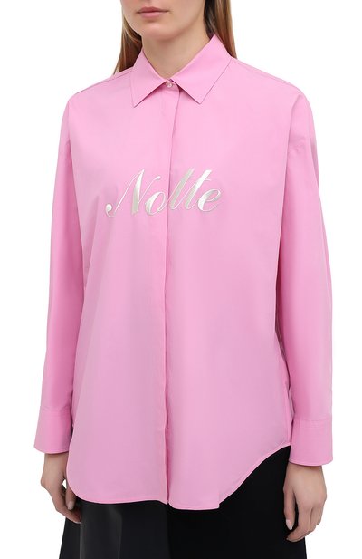 Хлопковая рубашка MSGM светло-розового цвета по цене 29950 руб., арт. 2942MDE112X 207813, фото 3 Хлопковая рубашка MSGM, арт. 2942MDE112X 207813, фото 3