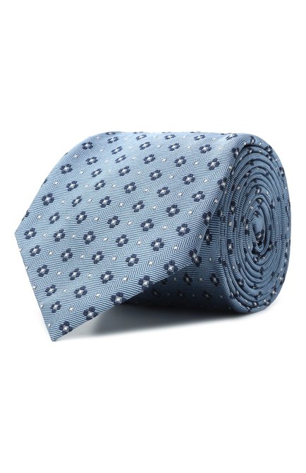 Мужской шелковый галстук ZEGNA голубого цвета, арт. M/1P_91.8/Z9D02TA9 | Фото 1 (Материал сплава: Проставлено; Нос: Не проставлено; Материал: Шелк, Текстиль)