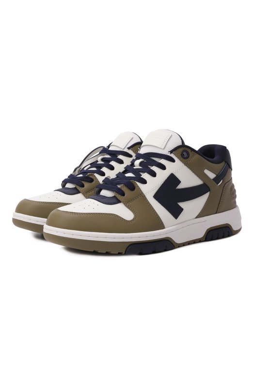 Кожаные кеды Out of Office Off-White 0MIA189S26LEA003 Хаки 0MIA189S26LEA003
