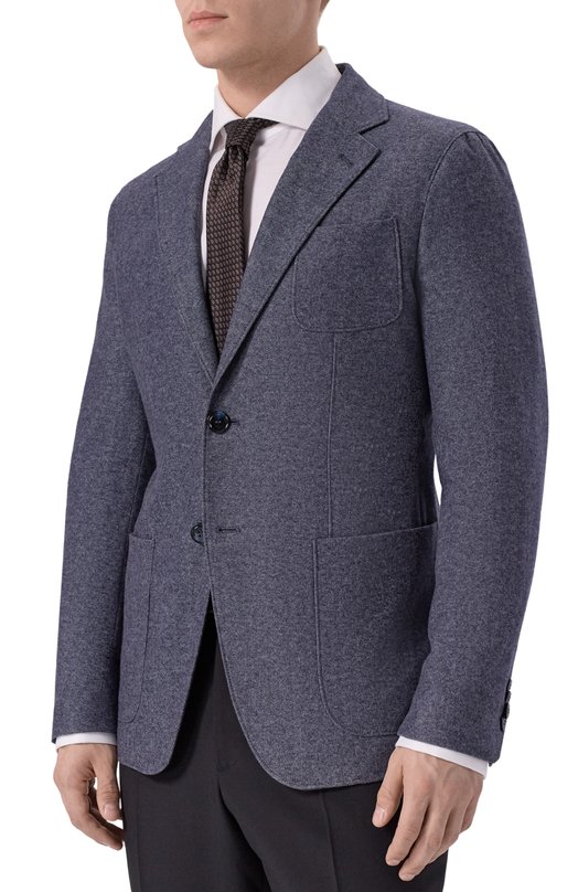 Пиджак из кашемира и хлопка Giorgio Armani GM000140/TE17854 Синий  GM000140/TE17854 Фото 4