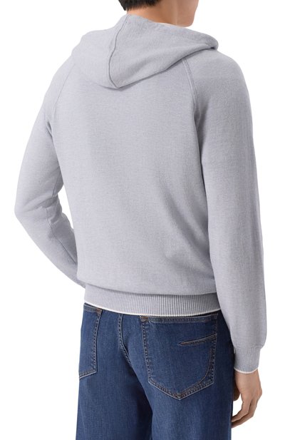 Кардиган из хлопка и кашемира GRAN SASSO серого цвета по цене 53550 руб., арт. 57190/23202, фото 4 Кардиган из хлопка и кашемира GRAN SASSO, арт. 57190/23202, фото 4