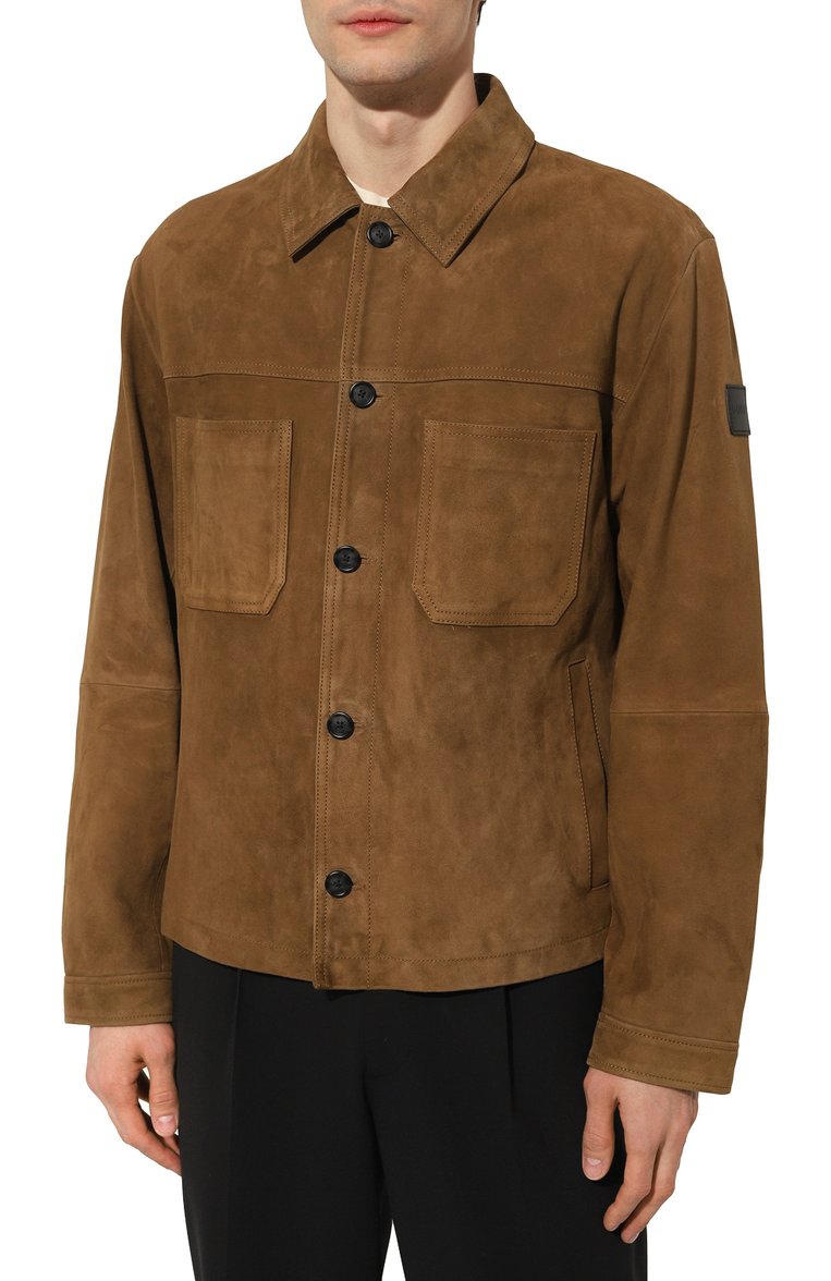 Замшевая куртка BOSS ORANGE, арт. 50485082, фото 3