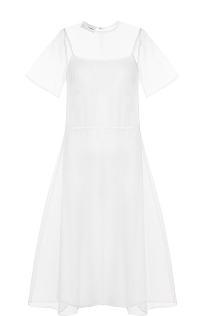 Шелковое платье-миди свободного кроя MANSUR GAVRIEL, арт. WWDVD007SI, фото 1