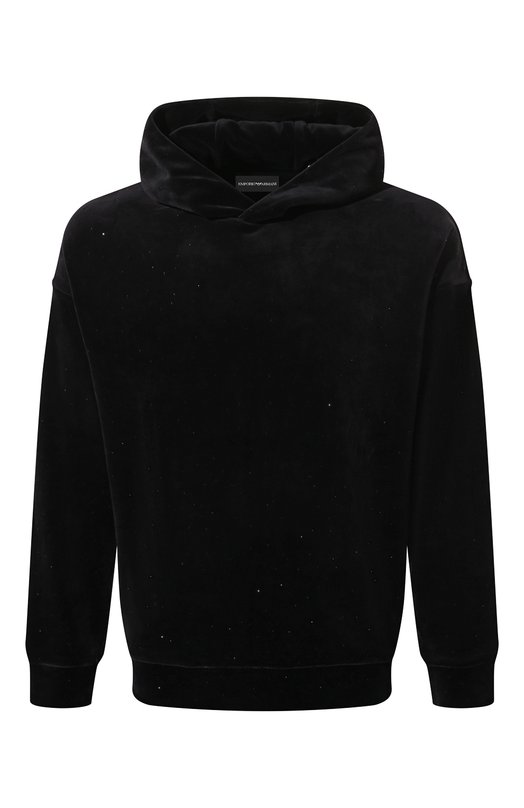 Хлопковое худи Emporio Armani 6D1MC6/1J0UZ Чёрный 6D1MC6/1J0UZ
