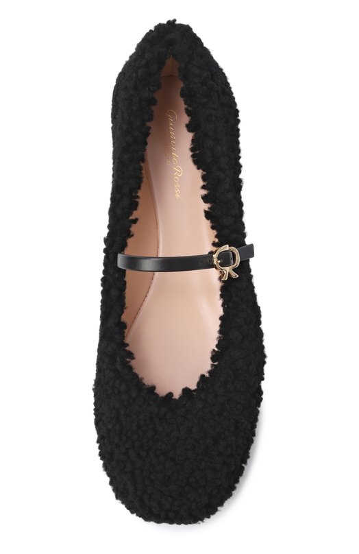 Балетки Carla из овчины Gianvito Rossi G25312.05G0M.SKCNENE Чёрный  G25312.05G0M.SKCNENE Фото 6