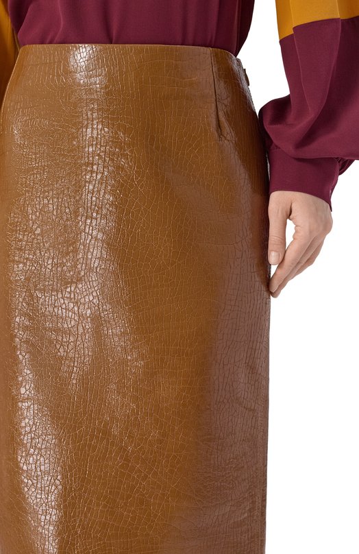 Кожаная юбка Gucci 857776/XNBB9 Коричневый  857776/XNBB9 Фото 5