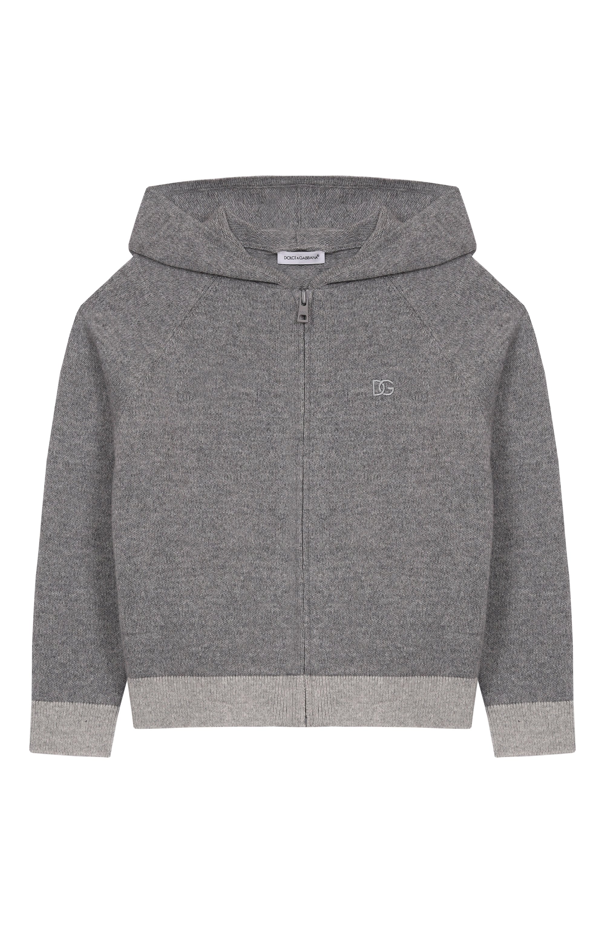 Толстовка из шерсти и кашемира DOLCE & GABBANA серого цвета по цене 71950 руб., арт. L4KWH7/JGMB8/2-6, фото 1 Толстовка из шерсти и кашемира DOLCE & GABBANA, арт. L4KWH7/JGMB8/2-6, фото 1