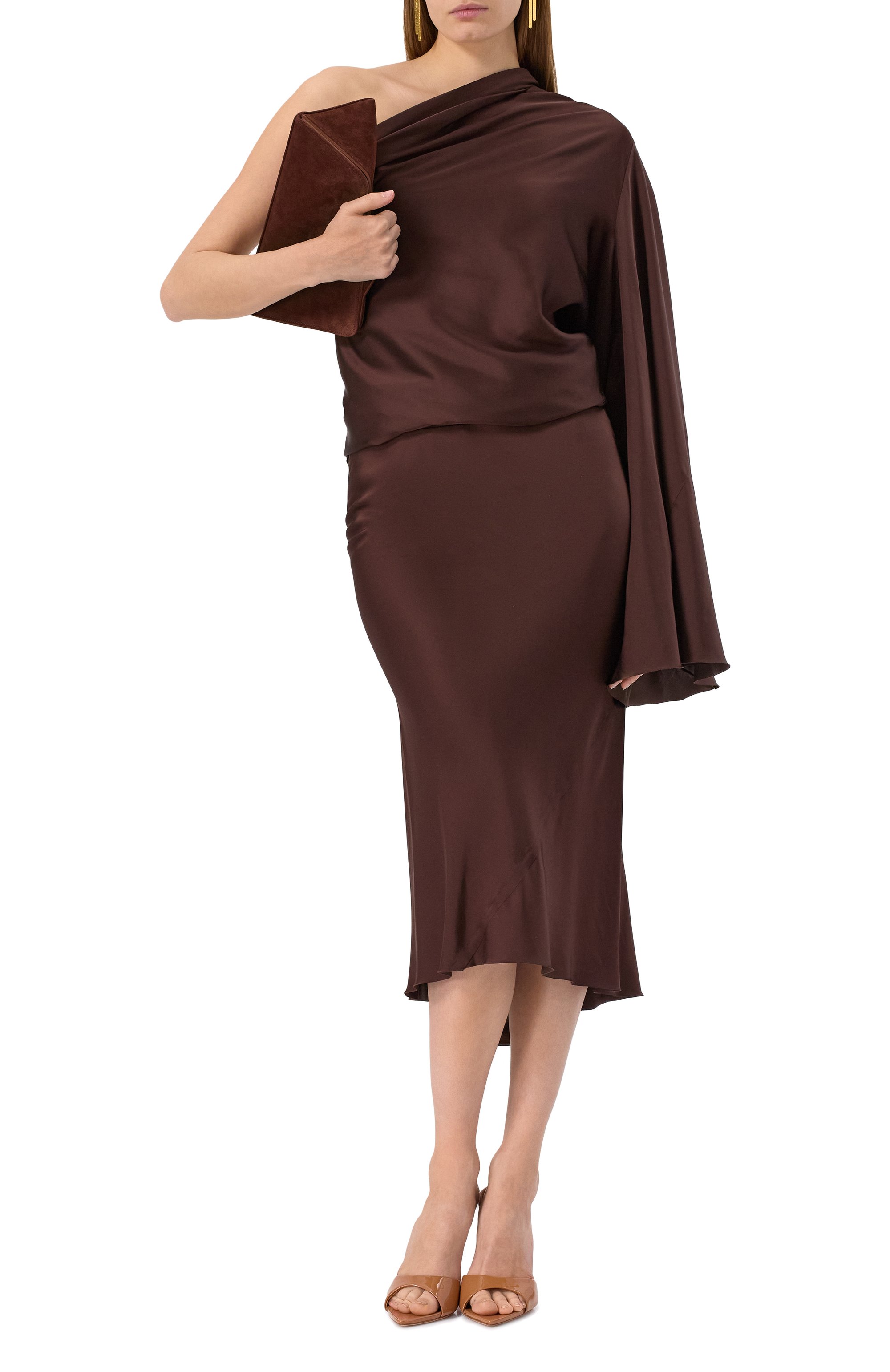 Атласная юбка RICK OWENS, арт. RP01E7343/SCH, фото 2