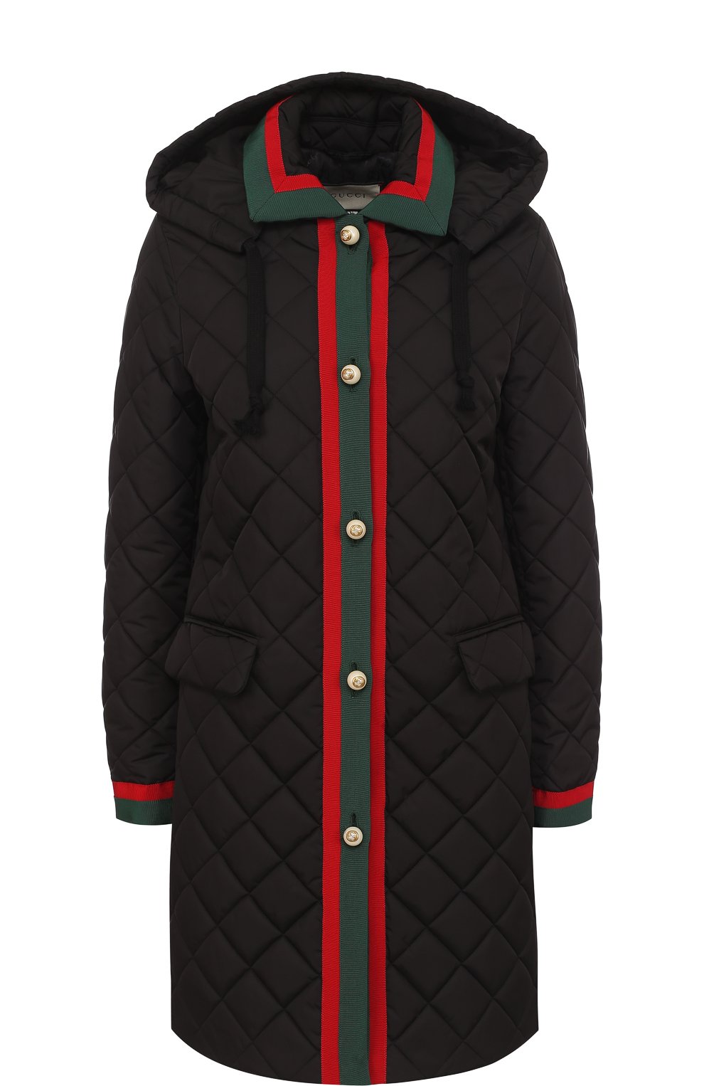 Приталенное стеганое пальто с капюшоном GUCCI, арт. 473850/ZJZ36, фото 1