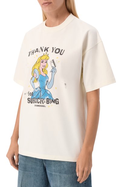 Хлопковая футболка DOMREBEL белого цвета по цене 22100 руб., арт. SUBSCRIBE/T-SHIRT, фото 3 Хлопковая футболка DOMREBEL, арт. SUBSCRIBE/T-SHIRT, фото 3