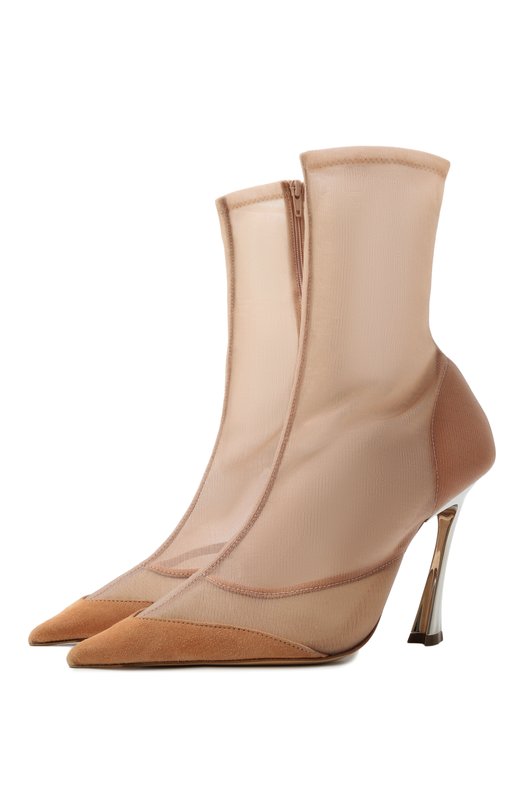 Текстильные ботильоны Fang 95 Mugler MUSS24SC012_CX017 Бежевый MUSS24SC012_CX017