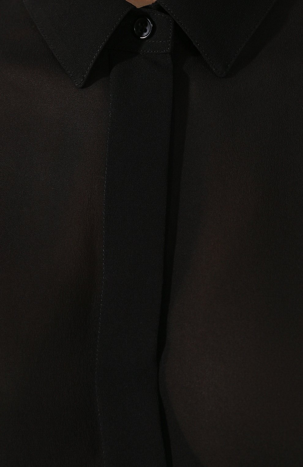 Шелковая рубашка SAINT LAURENT черного цвета по цене 83950 руб., арт. 512192/Y059R, фото 5 Шелковая рубашка SAINT LAURENT, арт. 512192/Y059R, фото 5